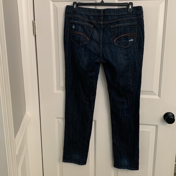 Decree Distressed Super Skinny Jeans, Junior Size 15, Darker Blue Whiskered GUC - Picture 4 of 14